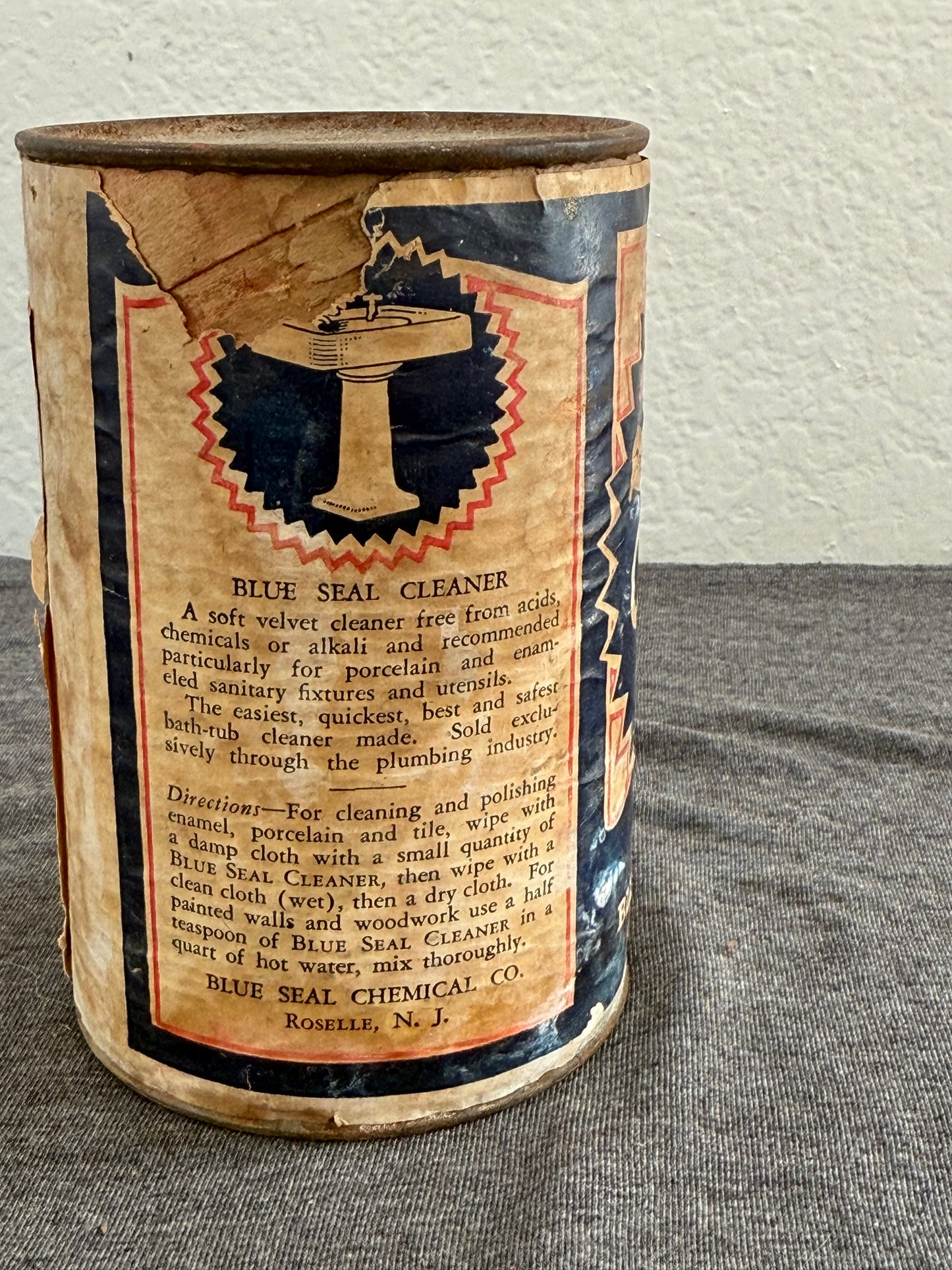 1930s Blue Seal De-Luxe Cleaner Tin