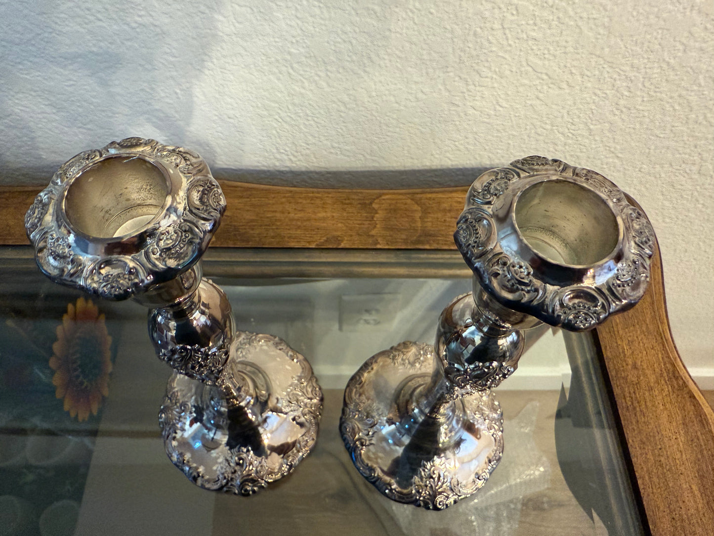 Vintage Pair of Wallace Silversmith's "Banoque" Candlesticks