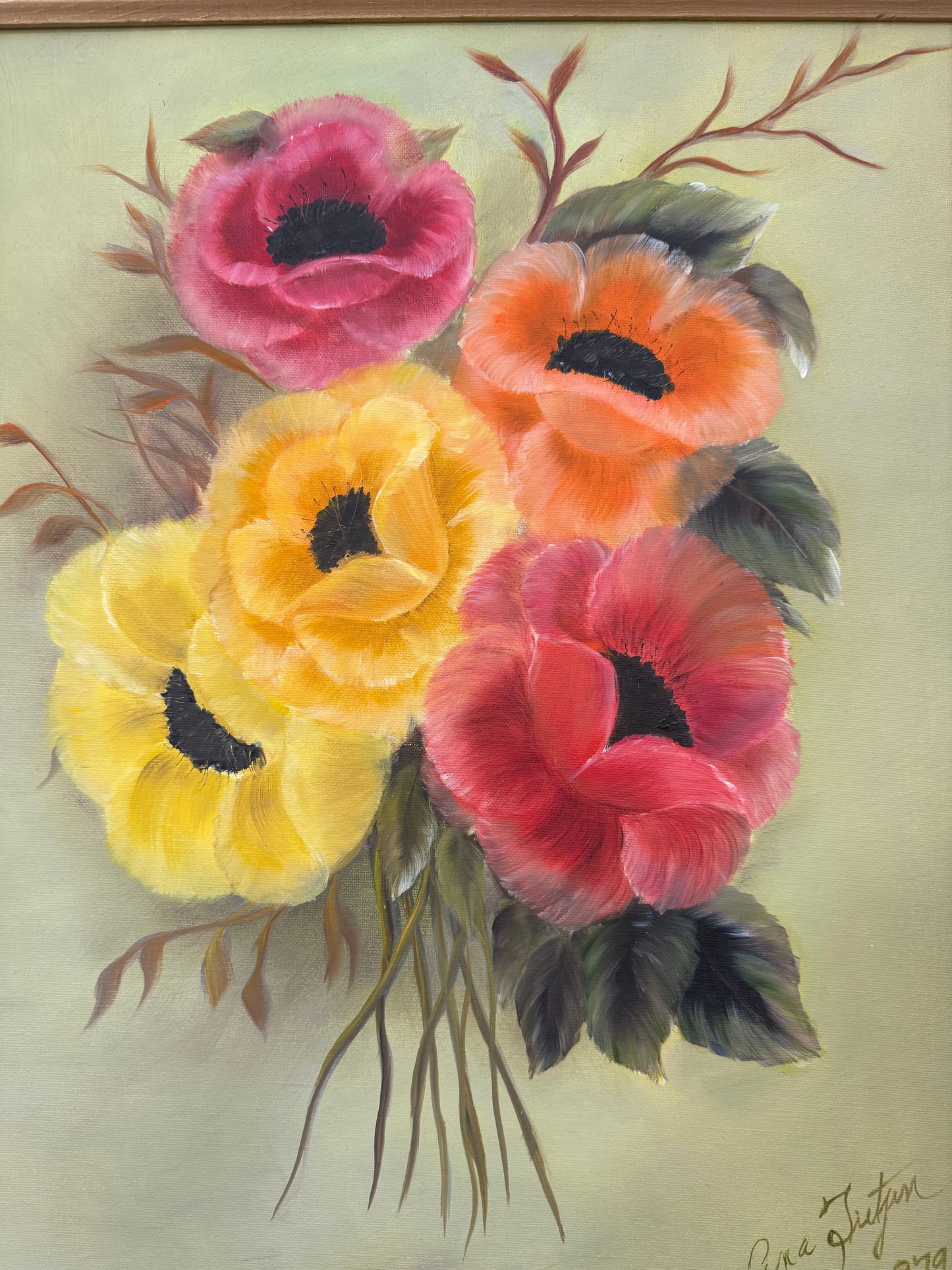 Artistic depiction of flowers with a soft, pastel background