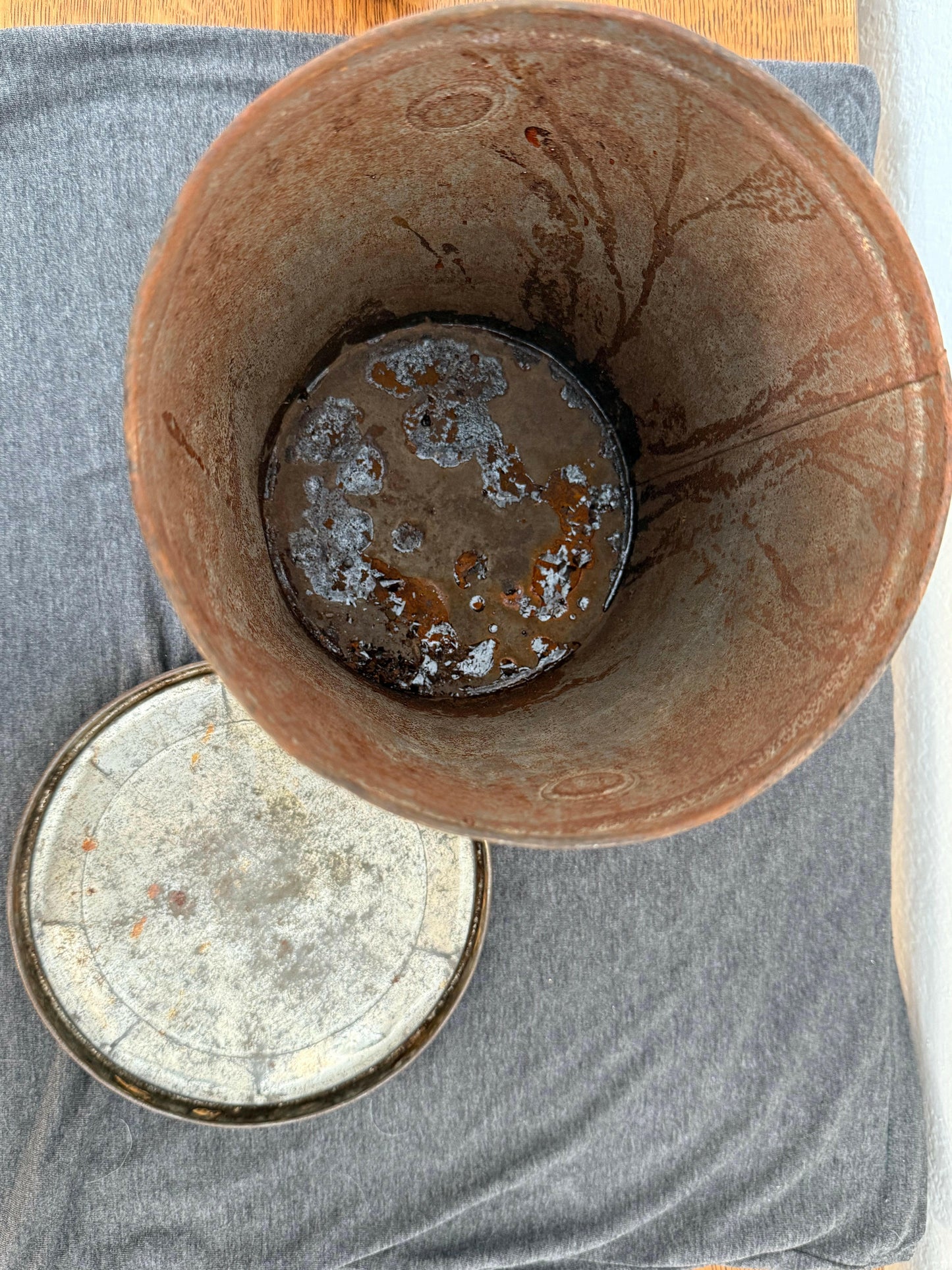 Brown ceramic container on a gray surface