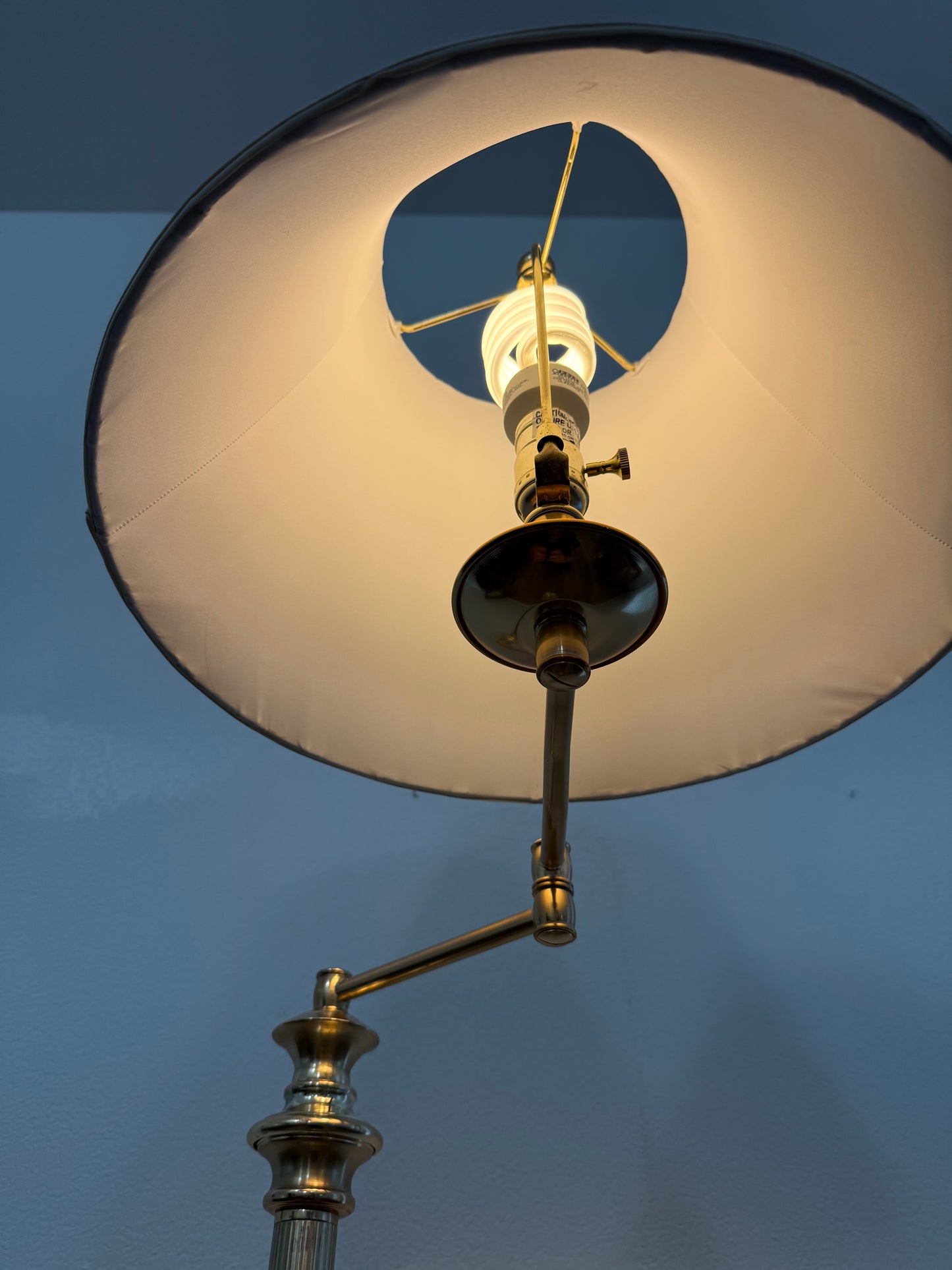 Close-up of a lamp with a white shade
