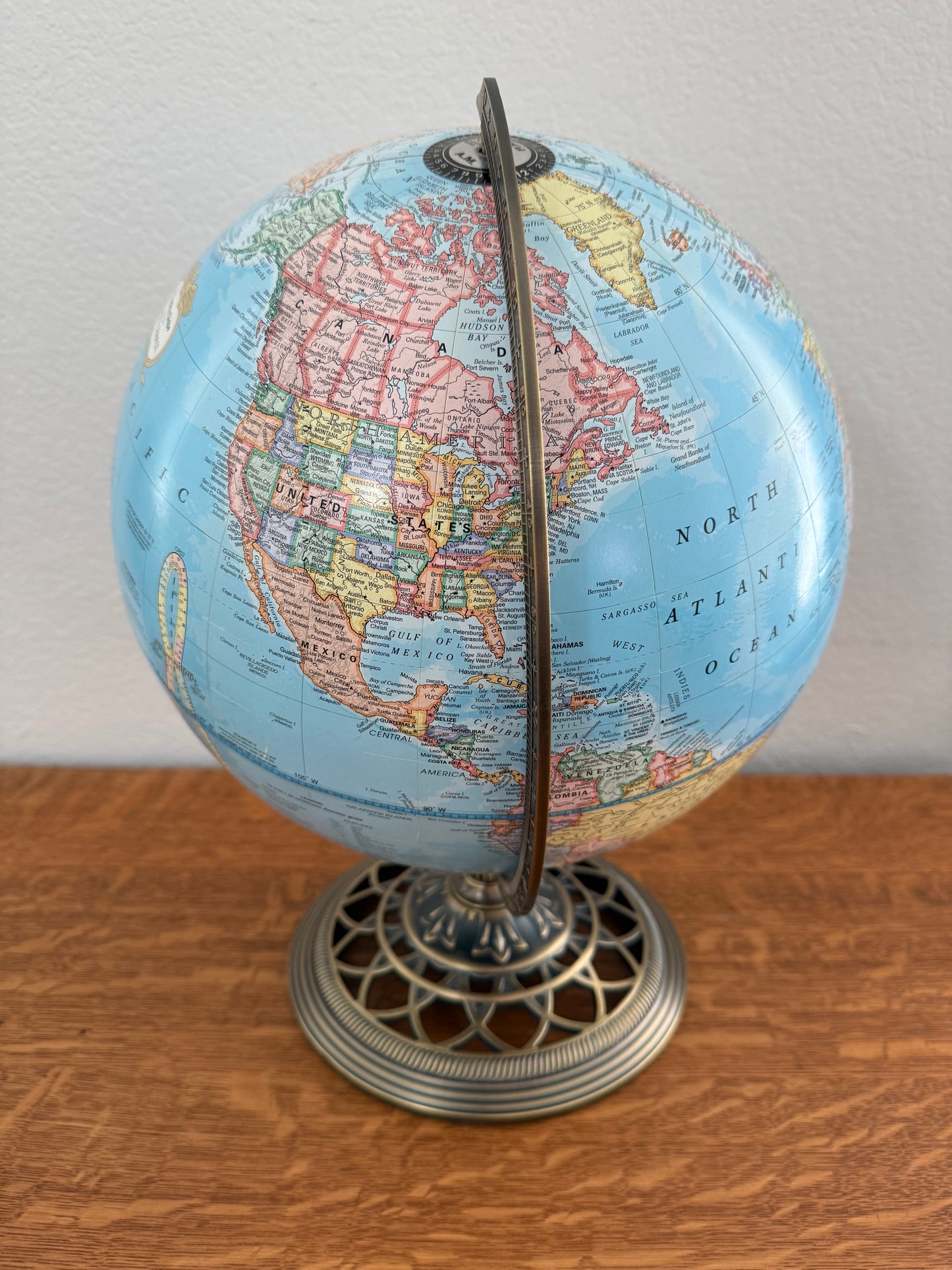 Globe on a wooden table