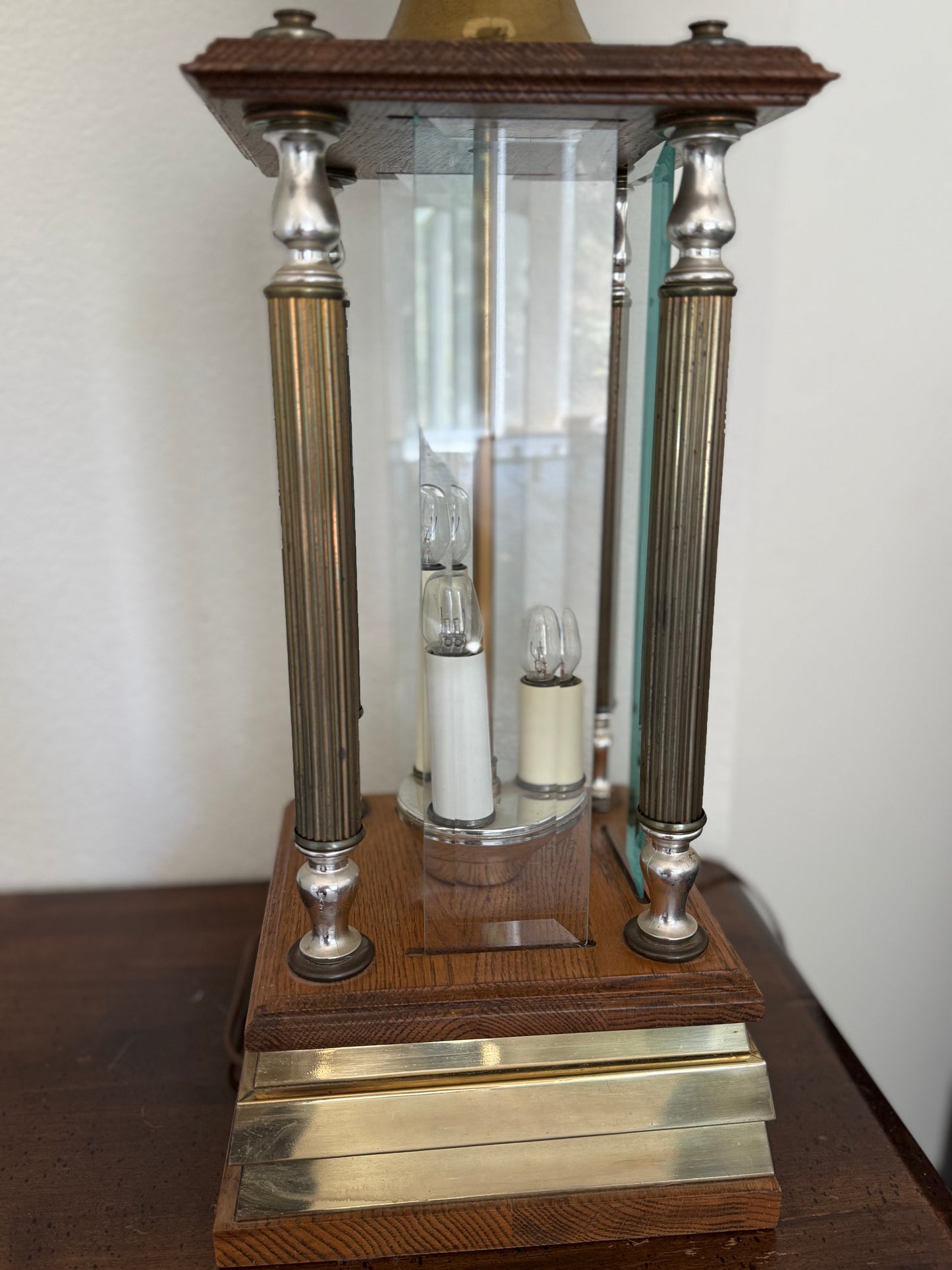 1970’s Wood and Glass Lamp Set