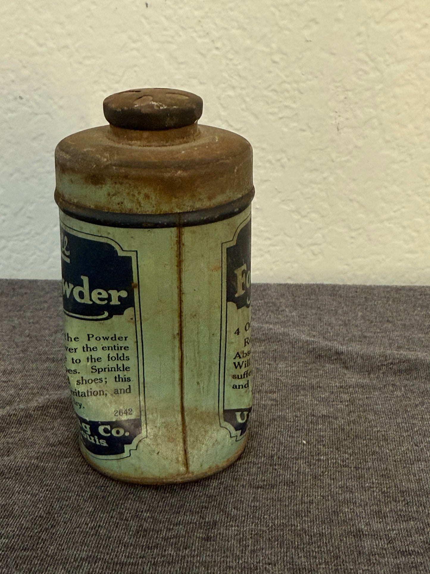 Vintage Rexall Foot Powder Tin