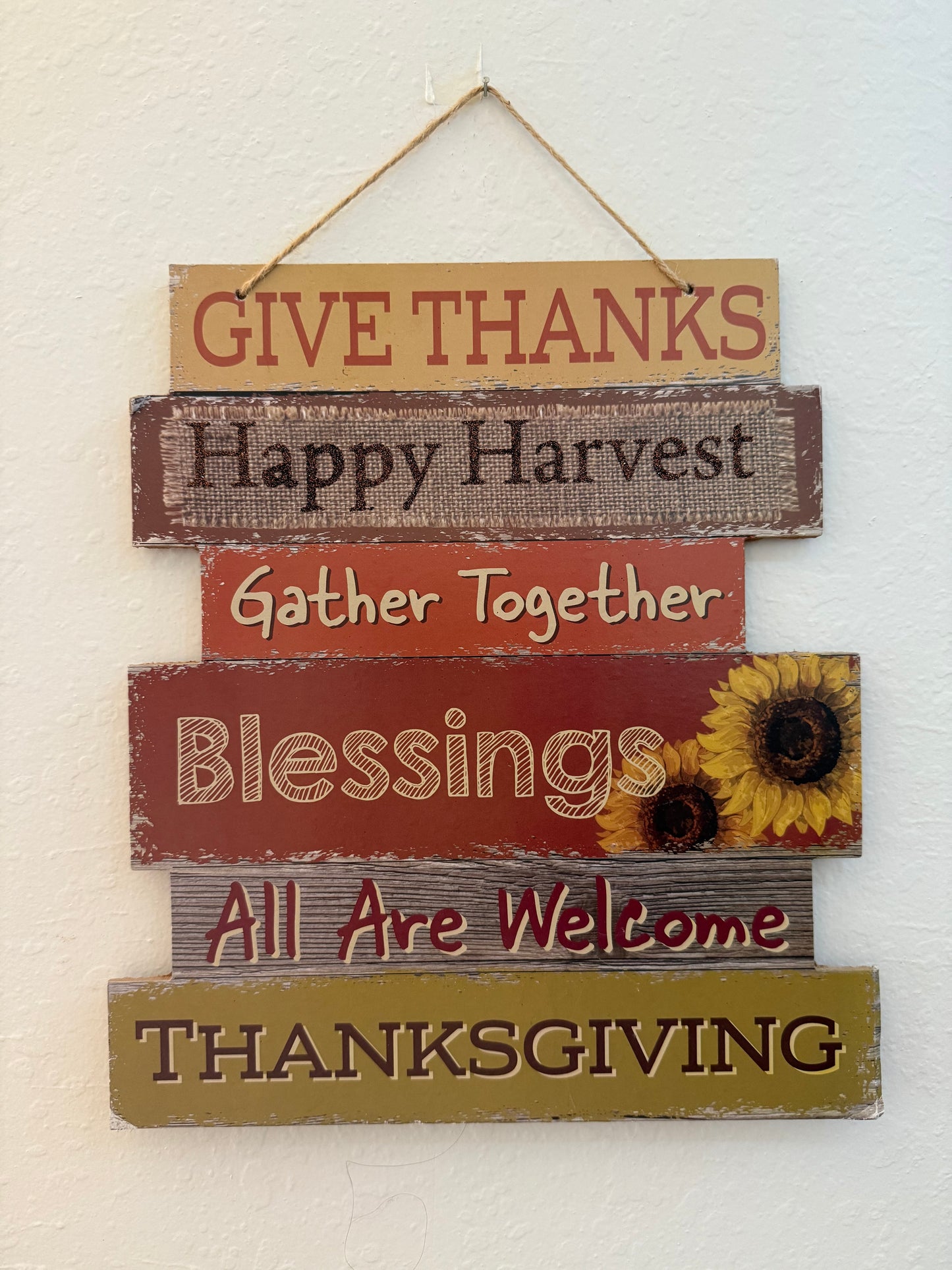 Hanging Wood Thanksgiving Sign