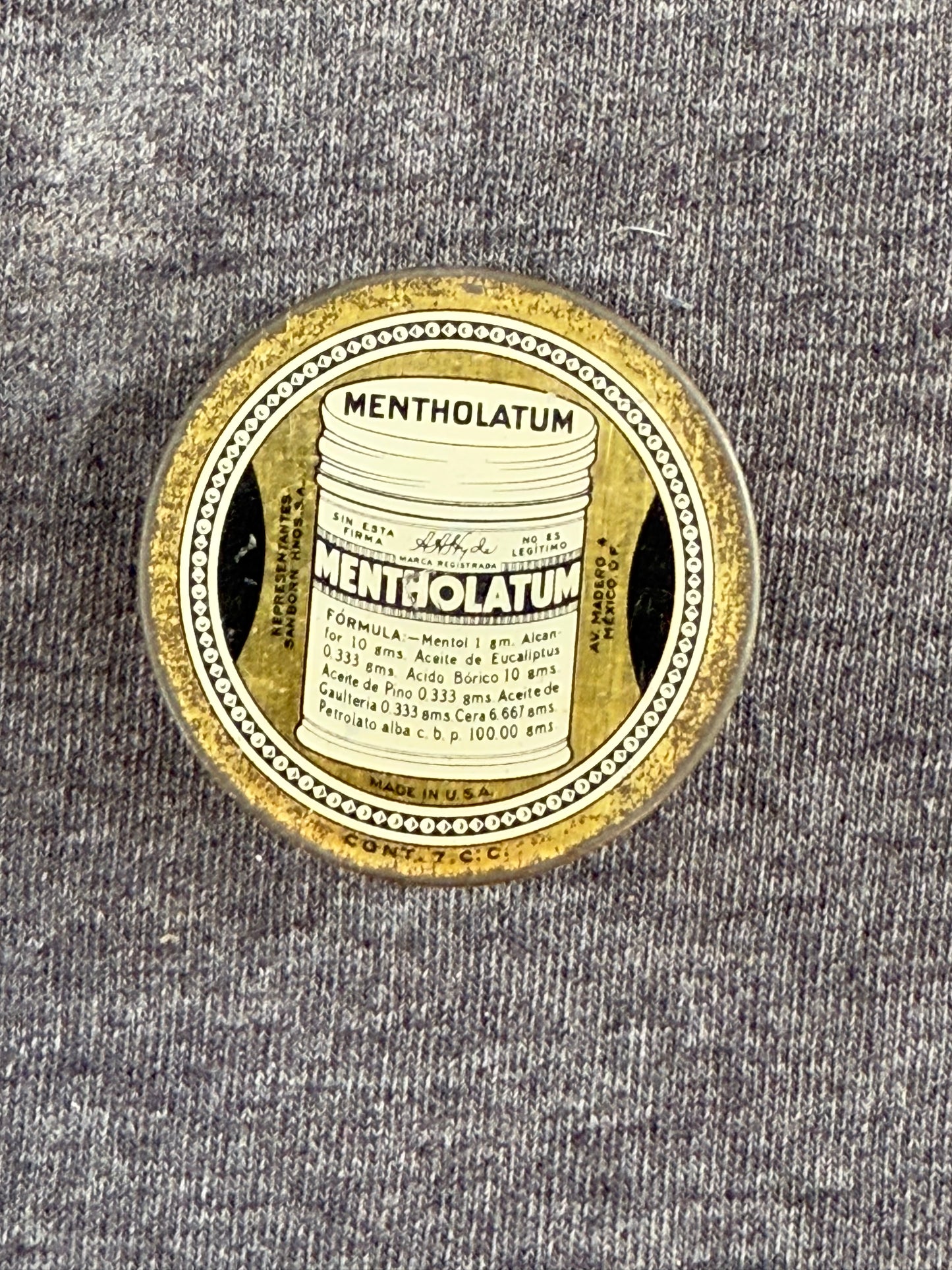 Vintage Mentholatum Tin Produced for the Mexican Market