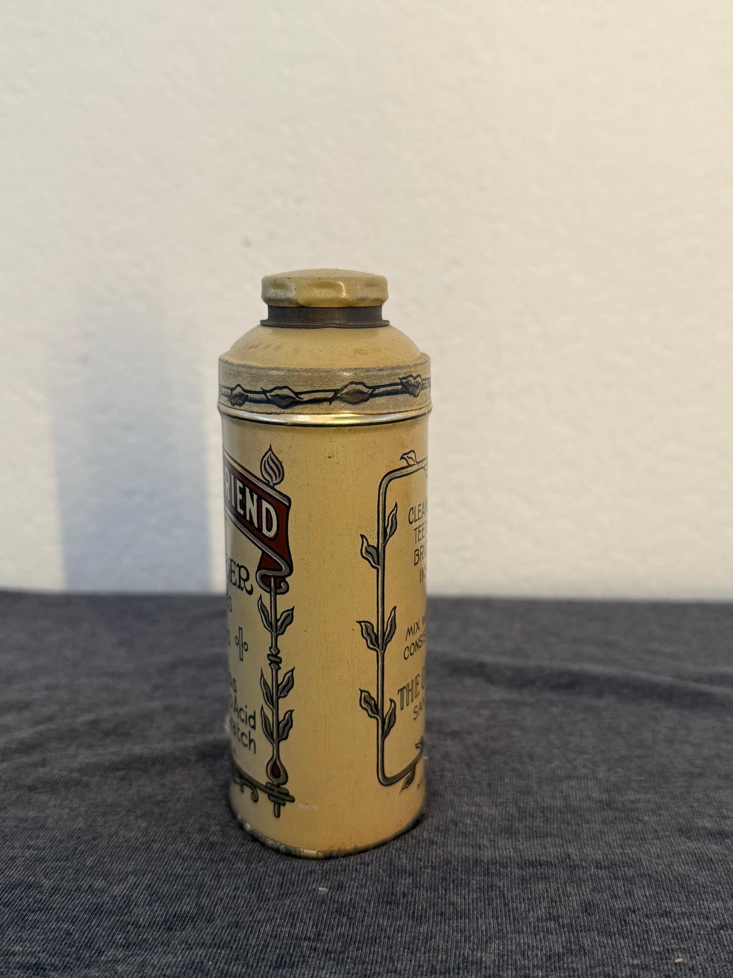 Vintage Dentist's Friend Tooth Powder Tin