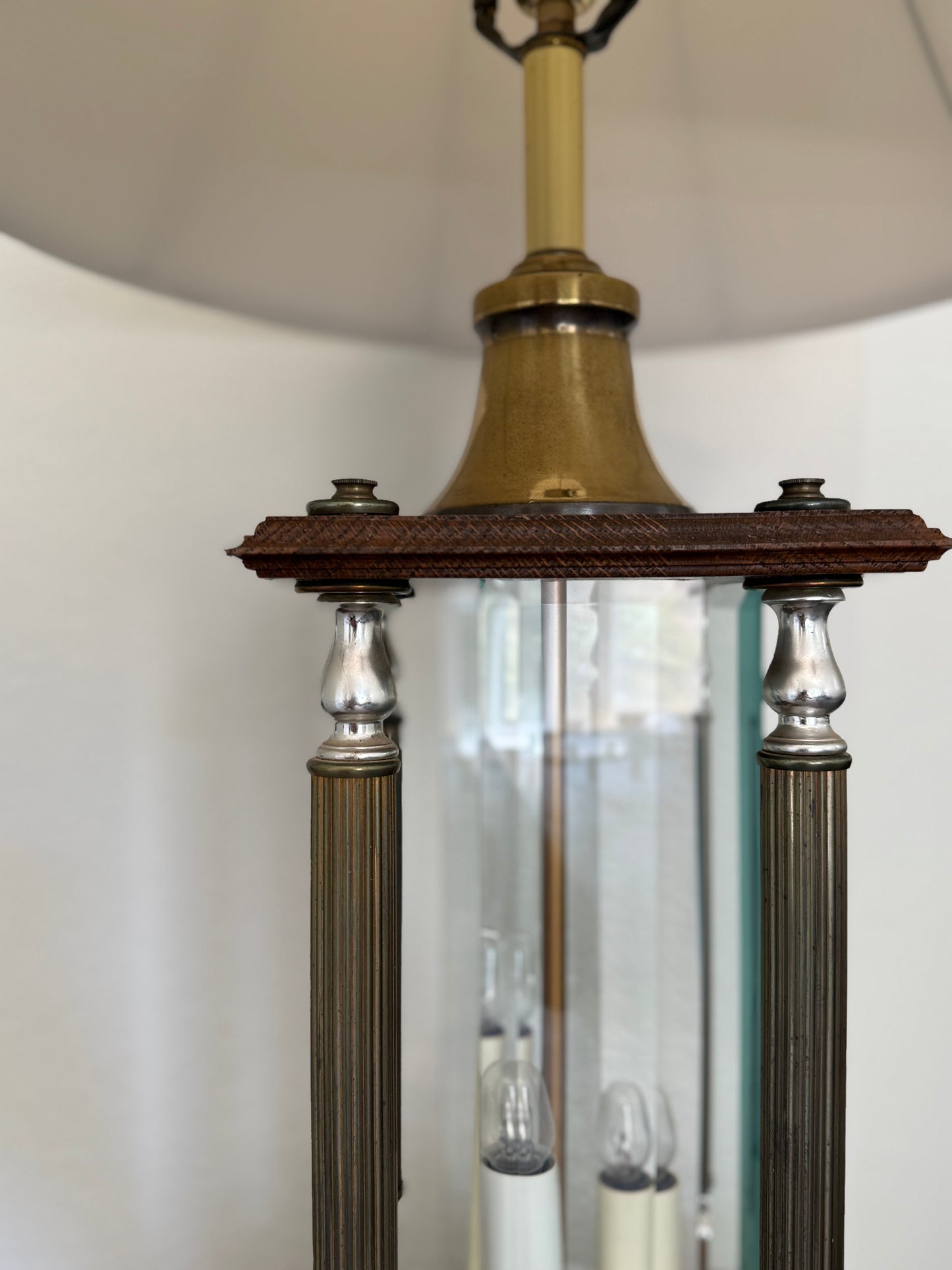 1970’s Wood and Glass Lamp Set