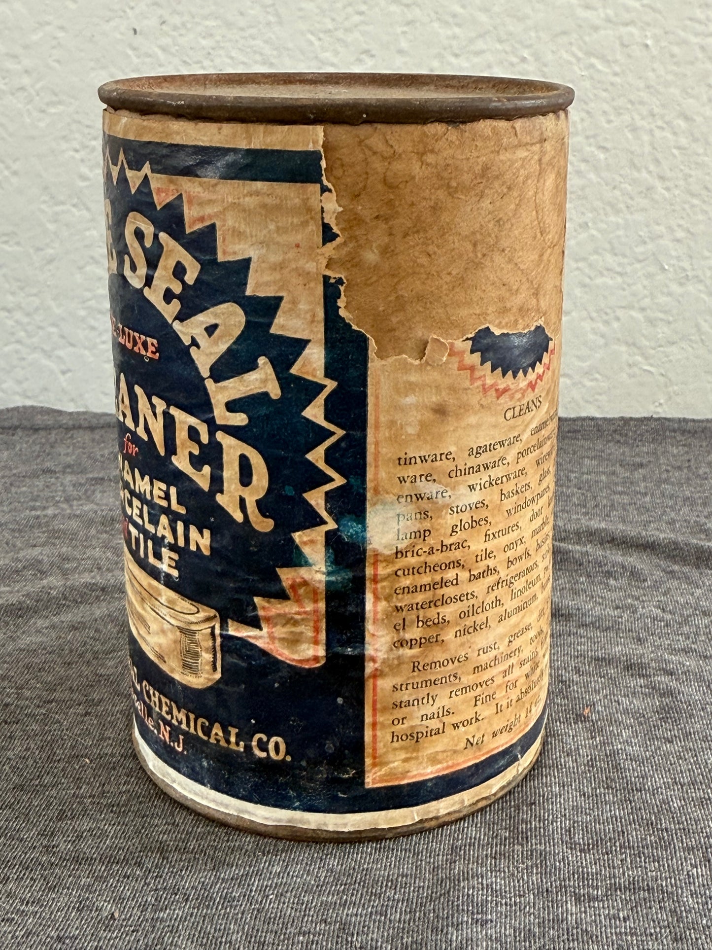 1930s Blue Seal De-Luxe Cleaner Tin
