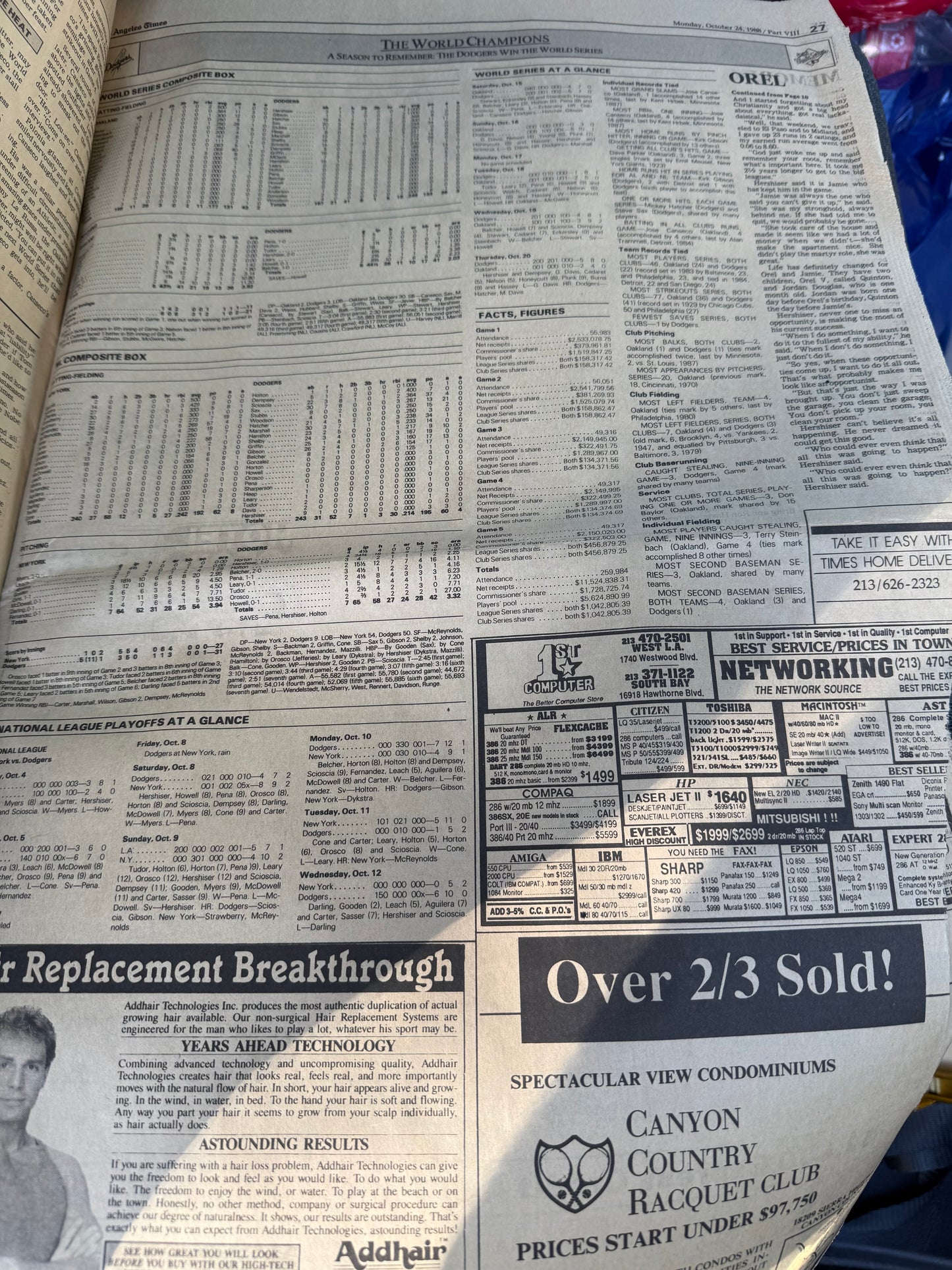 LA Times 1988 Recap of the Dodgers World Series Win (26 pages)