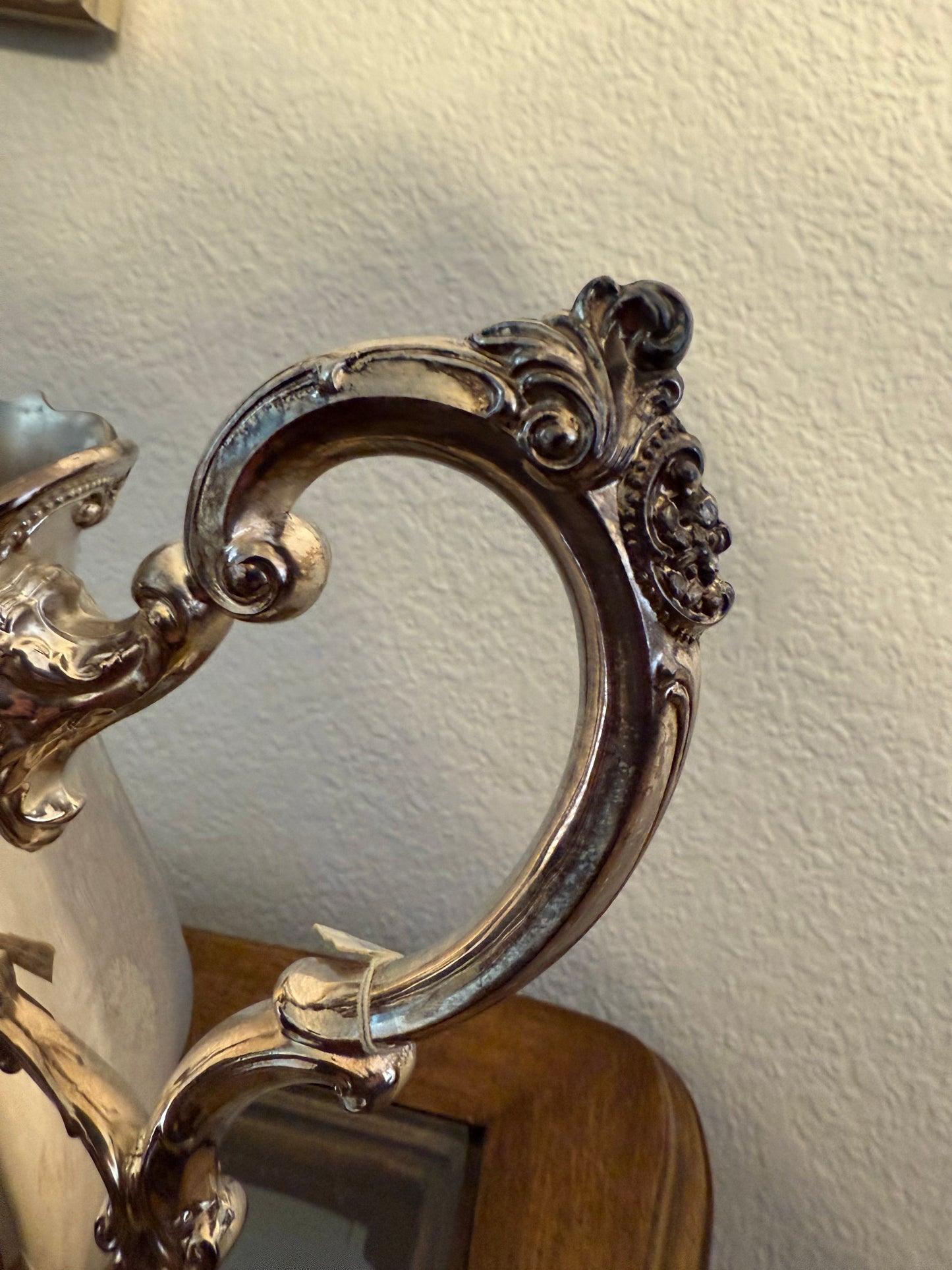 Antique Wallace Baroque Footed Creamer with Ornate Handle & Rim