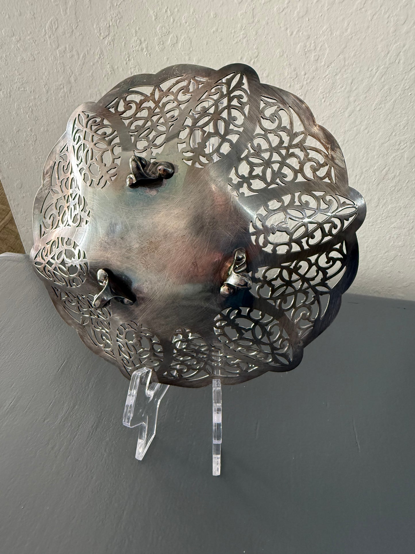 Vintage International Silver Company "Lovelace" Filigree Bowl