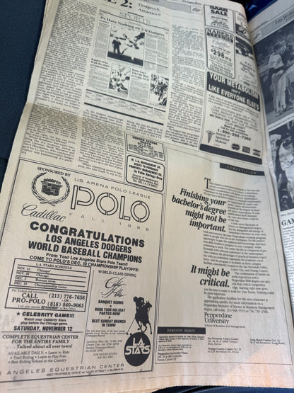 LA Times 1988 Recap of the Dodgers World Series Win (26 pages)