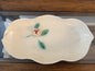 Vintage 1940s Haldeman California Pottery Serving Dish with Pink Rose