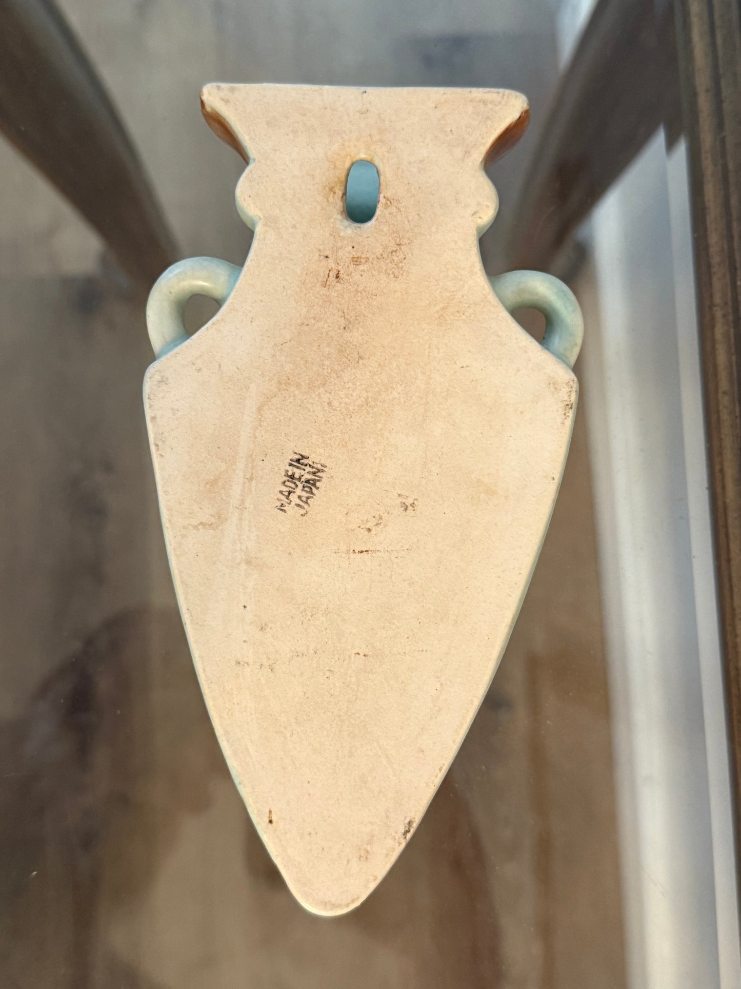 Vintage Japanese Ceramic Wall Pocket Vase