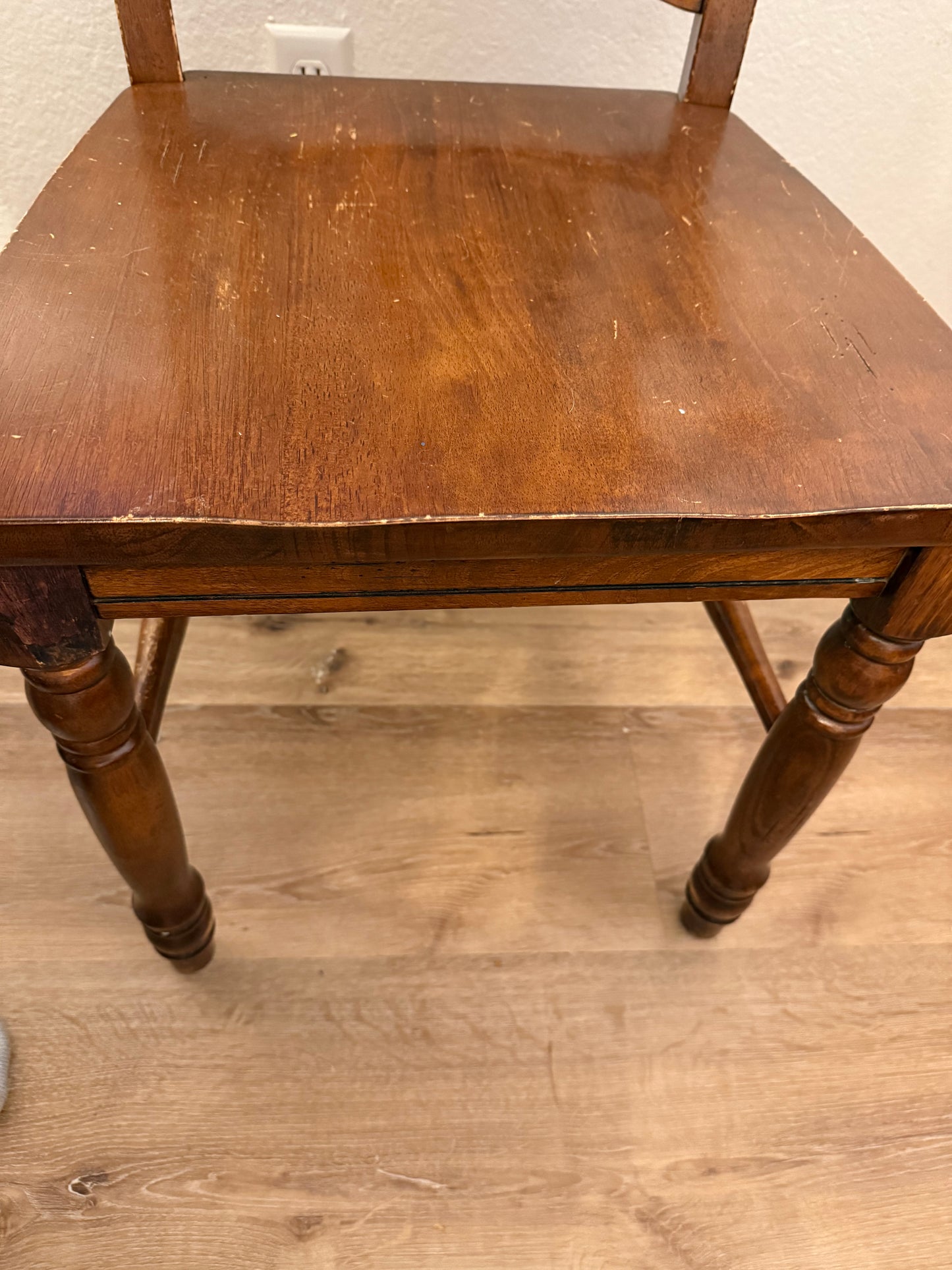 Wooden chair on a wooden floor
