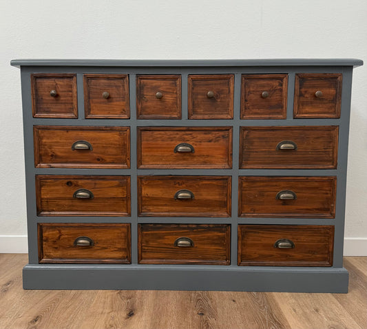 Vintage Apothecary Chest with 15 Drawers