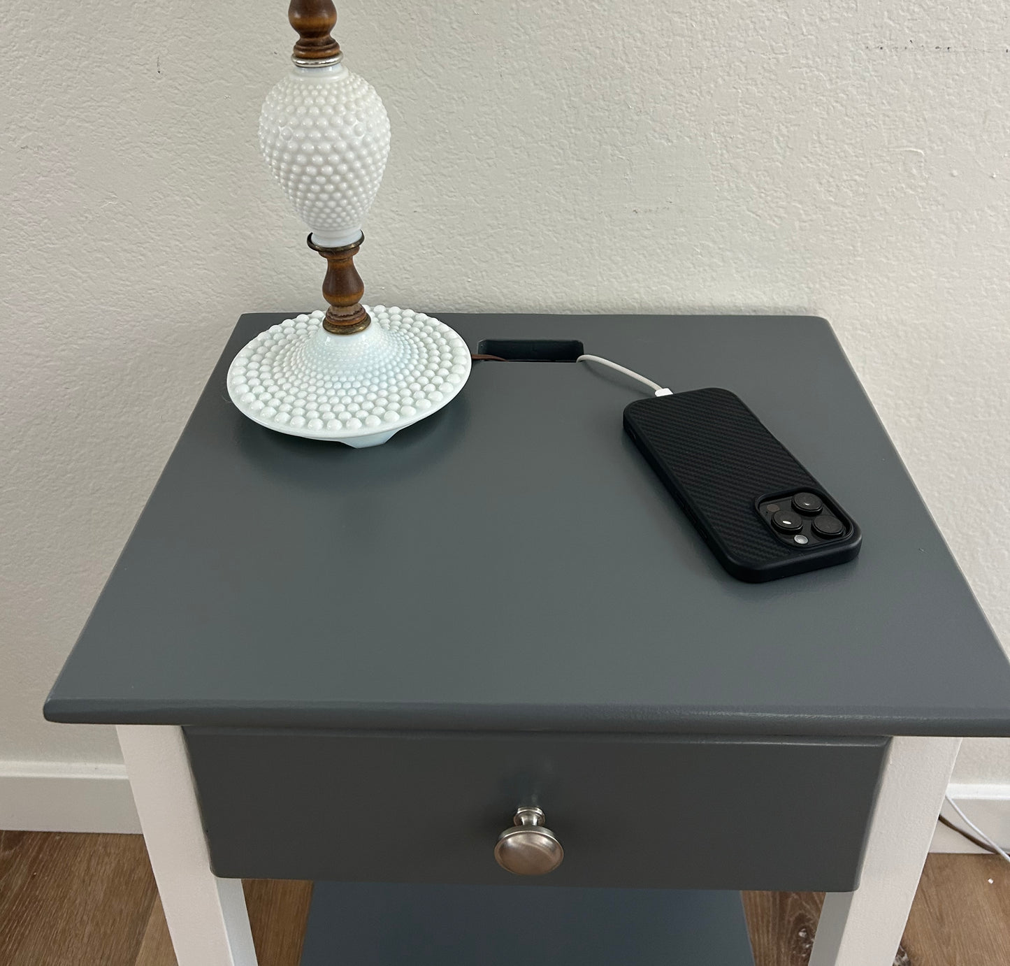 Nightstand with Drawer and Shelf