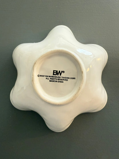 Ceramic Snowflake-Shaped Decorative Dish by Boston Warehouse