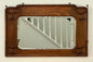 Antique Tiger Oak Mirror with Hooks