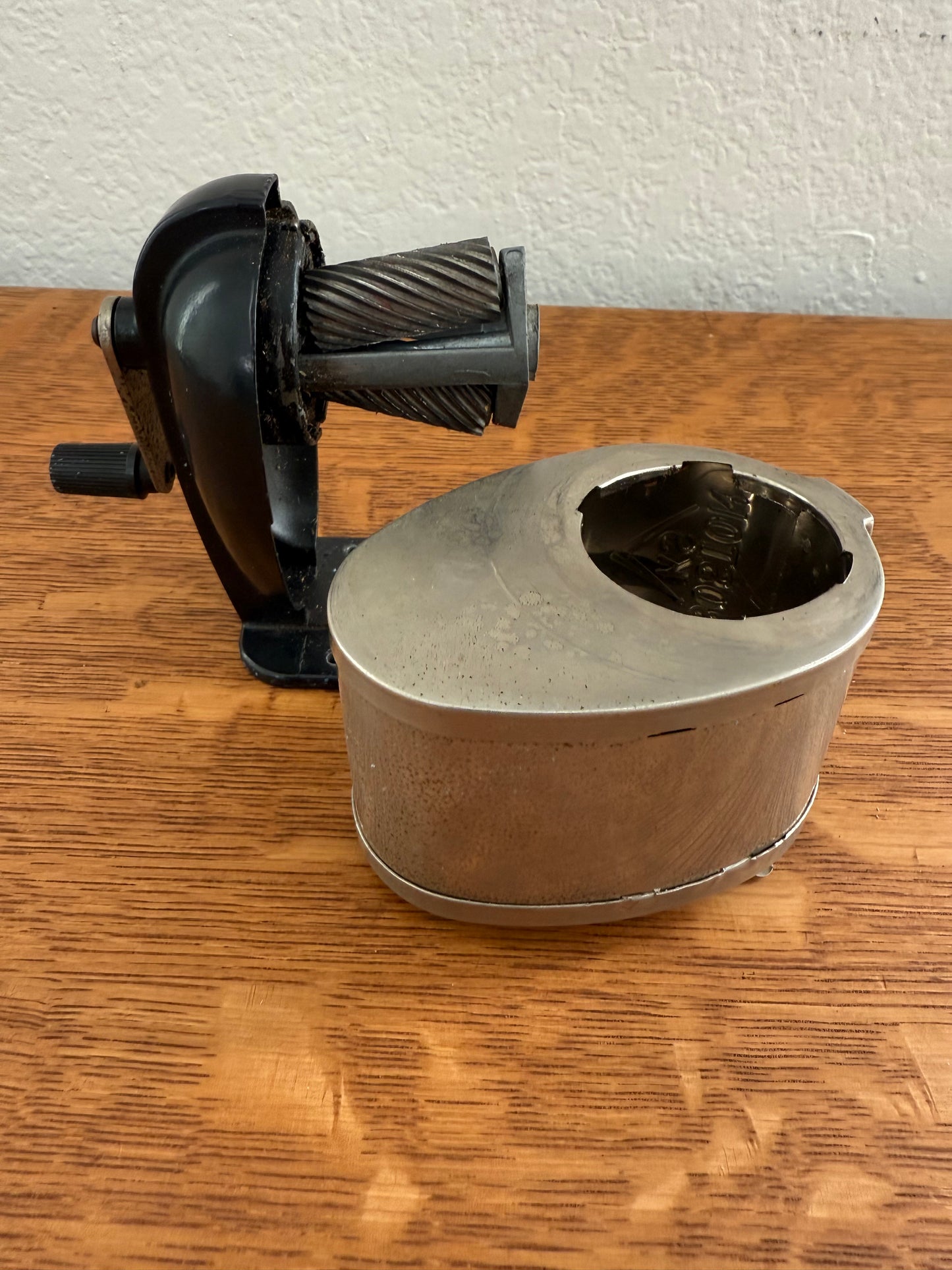 Inside of manual pencil sharpener