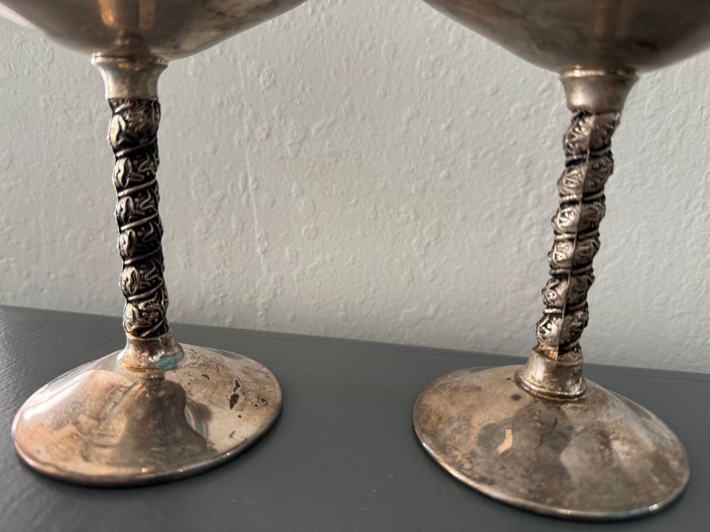 Vintage Pair of F. B. Rogers Chalices Manufactured in Italy