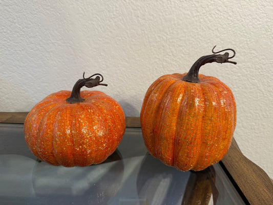 Set of 2 Pumpkins are Perfect for Fall or Thanksgiving Decorations