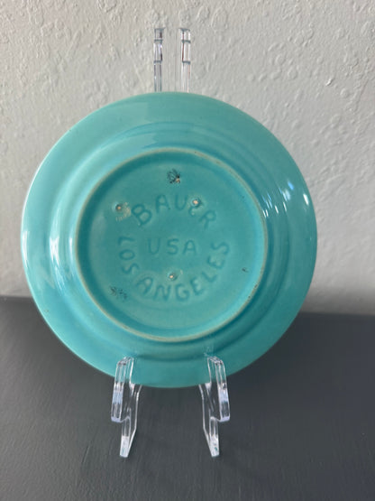 Bauer Pottery of Los Angeles 6-Inch Saucer in Light Blue from 1930-1940