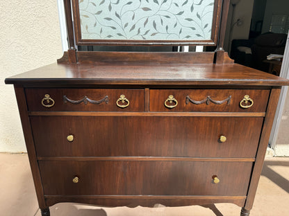 Antique Dresser with Mirror by Brocton Furniture Company of New York