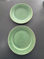 Pair of Vintage Bauer Pottery of Los Angeles Jade Green 6-Inch Plates