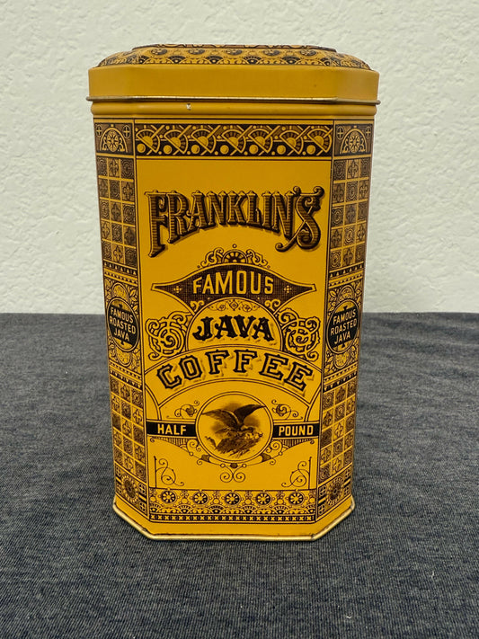 Vintage Franklin's Famous Java Coffee 1980s Replica Tin