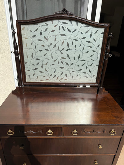Antique Dresser with Mirror by Brocton Furniture Company of New York