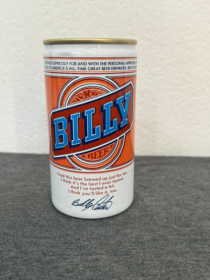 Can of Billy beer on a textured surface