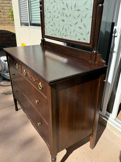 Antique Dresser with Mirror by Brocton Furniture Company of New York