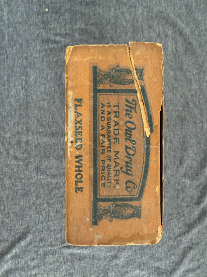 Vintage Flaxseed Container from The Owl Drug Company