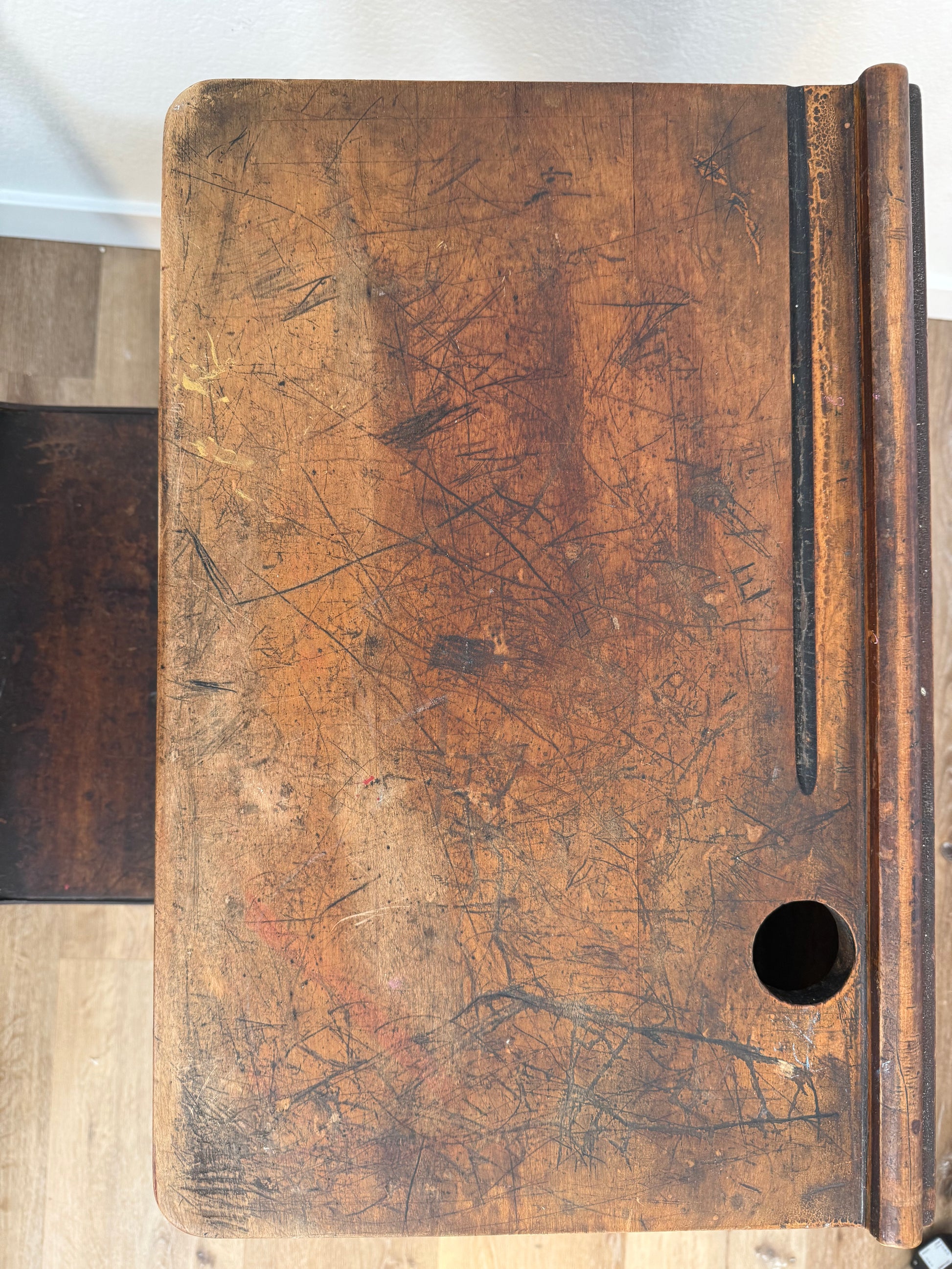 Antique wood school desk 