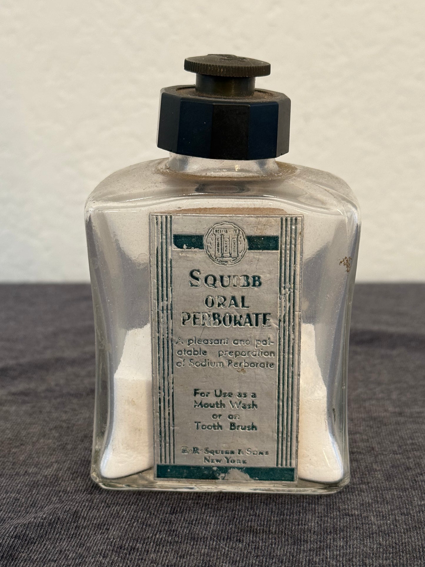 Vintage Squibb Oral Perborate Bottle