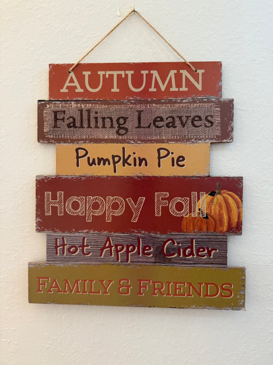 Hanging Wood Thanksgiving Sign