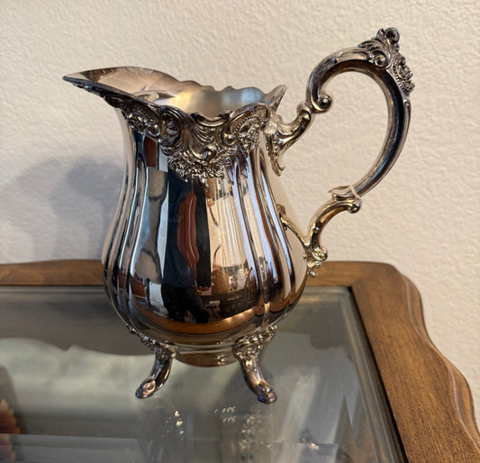 Antique Wallace Baroque Footed Creamer with Ornate Handle & Rim