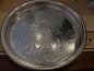 Vintage Wm. Rogers Round Serving Tray with Etched Floral Design