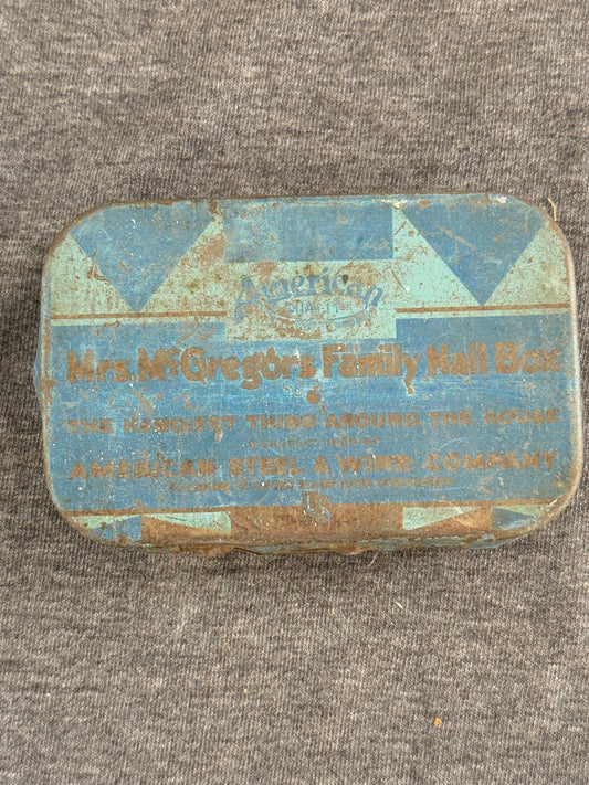 Vintage Mrs. McGregor's Family Nail Box Tin