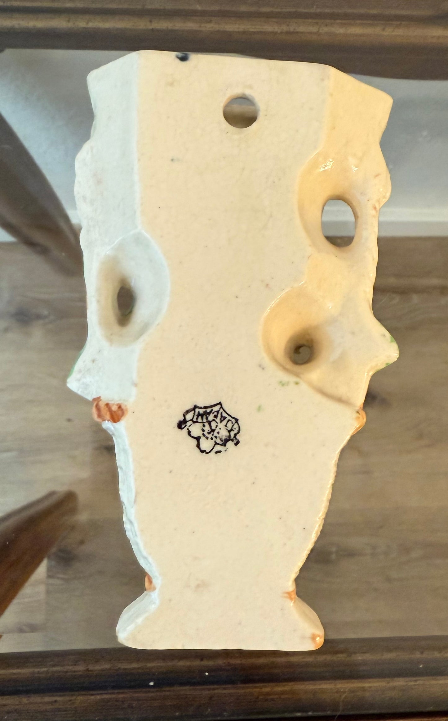 Vintage "Basket of Flowers" Ceramic Wall Pocket Vase Made in Japan