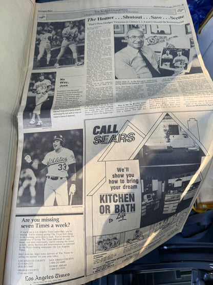 LA Times 1988 Recap of the Dodgers World Series Win (26 pages)