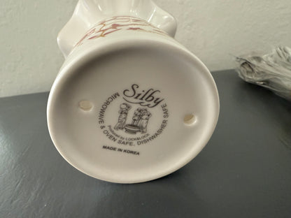 Silby Floral 4 Teaspoons & 4 Tea Forks with Holder Brand New in Box