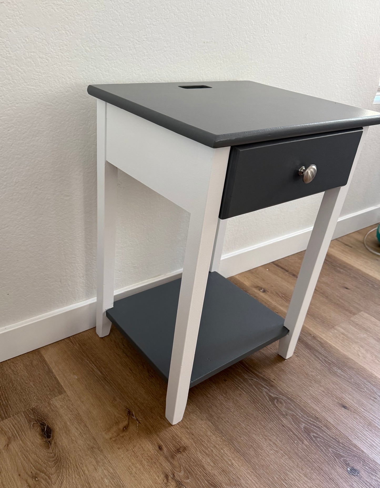 Nightstand with Drawer and Shelf