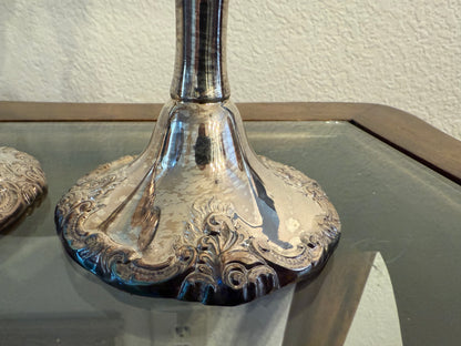 Vintage Pair of Wallace Silversmith's "Banoque" Candlesticks