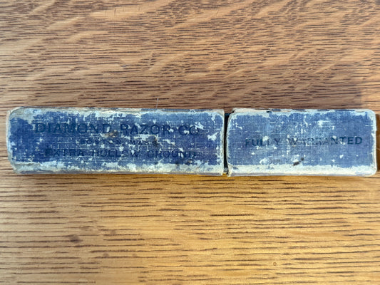 diamond razor box on a wooden surface