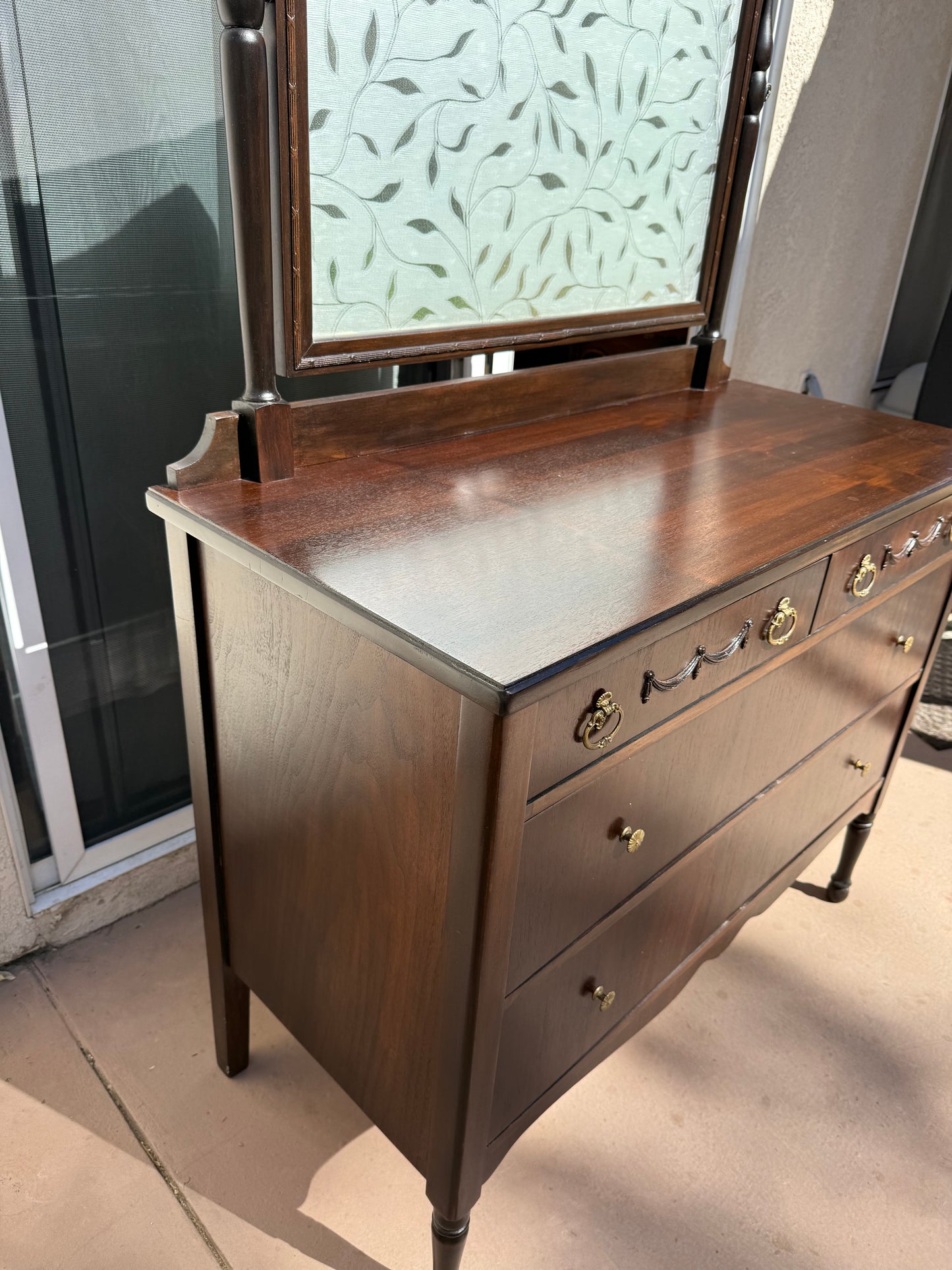 Antique Dresser with Mirror by Brocton Furniture Company of New York