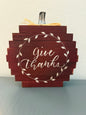 Rustic Farmhouse Style Wooden Pumpkin Shaped "Give Thanks" Sign