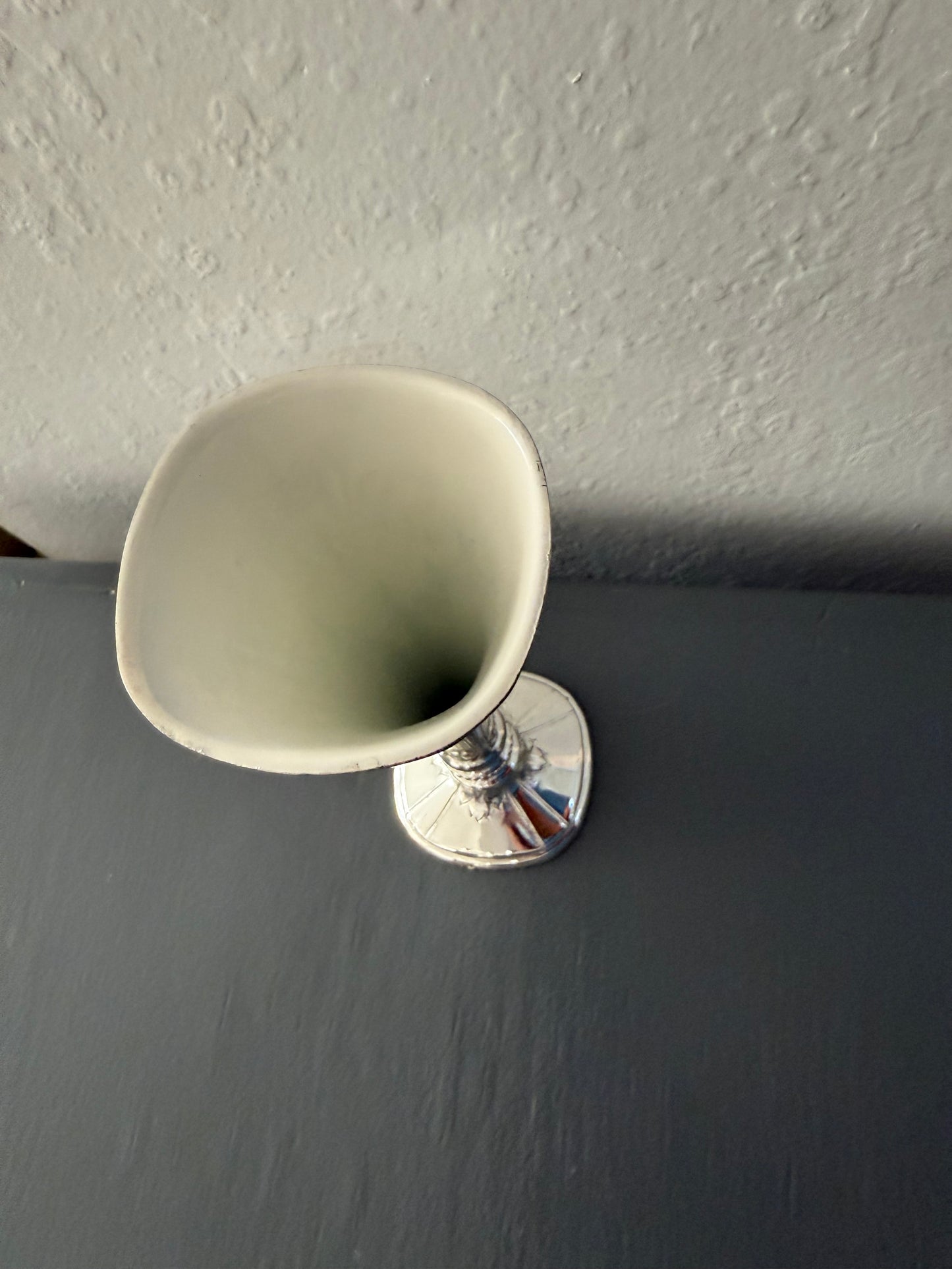 Vintage Japanese Silver-Plated Rose Vase with Original Box